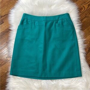 Ann Taylor Wool blend Skirt women’s petite 8 turquoise pencil skirt